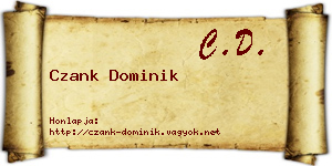 Czank Dominik névjegykártya